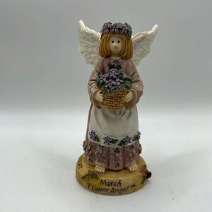 Flower Angel March Violet Figurine Resin 1995 Linda Grayson Collection